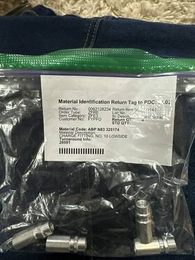 325174 Alliance Abp N83 Parts Charge Fitting No. 10 Lowside Lot Of 4