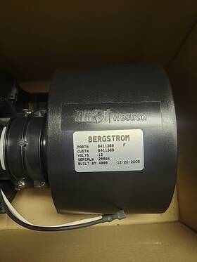 B411369 Bergstrom Blower Motor Ass. 12v