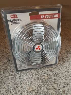 25-10030 Campers Choice Dash Fan 6 Inch Blade 12 Volt 2 Speed Defrost Truck Semi Rv All Metal Chrome