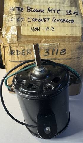 35697 Dodge Vintage Heater Blower Motor 1966-67 Coronet Charger Non A/c Nos Usa