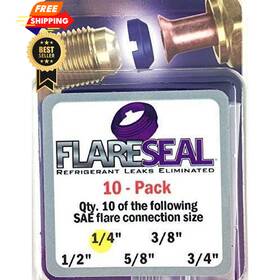 Flareseal B07mqkw2by Ca 10 Pack 1/4 Inch Model Fs04-10pk Leak Free Sae Flare Connections Copper