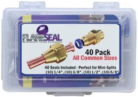 B08y82l84y Flareseal Ca 40 Pack Starter Leak Free Sae Flare 1/4 Inch 3/8 1/2 5/8 Brass