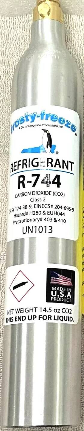 Un1013 Frosty-freeze R744a R744 Refrigerant Carbon Dioxide Co2 Class 2 14.5 Oz. Hi Pressure