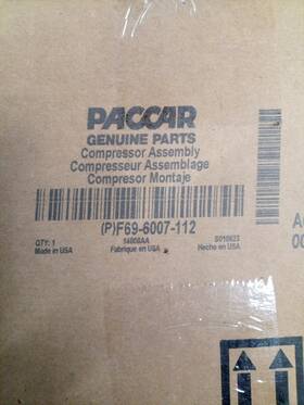 F69-6007-112  Genuine Paccar Oem New Peterbilt A/c Compressor With O-ring