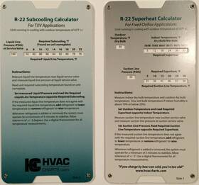 43198-25890 Nash Enterprise R22 Superheat Subcooling Calculator Charging Chart White
