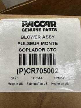 Cr705002 Paccar P New Oem Blower Assembly