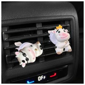 Superkaka Clips-5254 2 Pcs Cute Cow Car Air Vent Clip Set- Funny Adorable Cows Vehicle Black&white