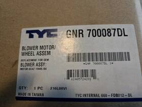 700087dl Tyc Gnr Blower Motor/wheel Assembly