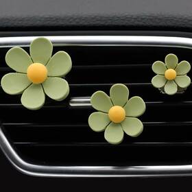 Wlngtv 702465842453 6 Pcs Green Daisy Flower Air Vent Clips Car 1 Count Pack Of