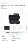 Ford Oem Louvre Asy - Vent Air Left ML3Z19893BB. Fixed Price $18.00.