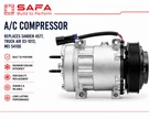 Safa A/c Compressor Replaces Sanden 4577, Truck Air 03-1013, Mei 54106. Fixed Price $149.95.