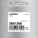 3681360 Cable Fits Cummins (surplus Open Box). Fixed Price $95.74.
