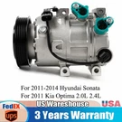 A/c Compressor W/ Clutch For 2011-2014 Hyundai Sonata/ Kia Optima 2.0L 2.4L. Fixed Price $100.07.