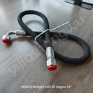 M22X1.5 Excavator Hydraulic Hose STRAIGHT+90 Elbow 1/2" Id 46" Long Replacement. Fixed Price $80.00.